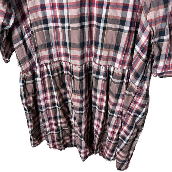 Zara Women’s Sz Large Plaid Dress Midi Length Long Sleeve Checked - Picture 5 of 10